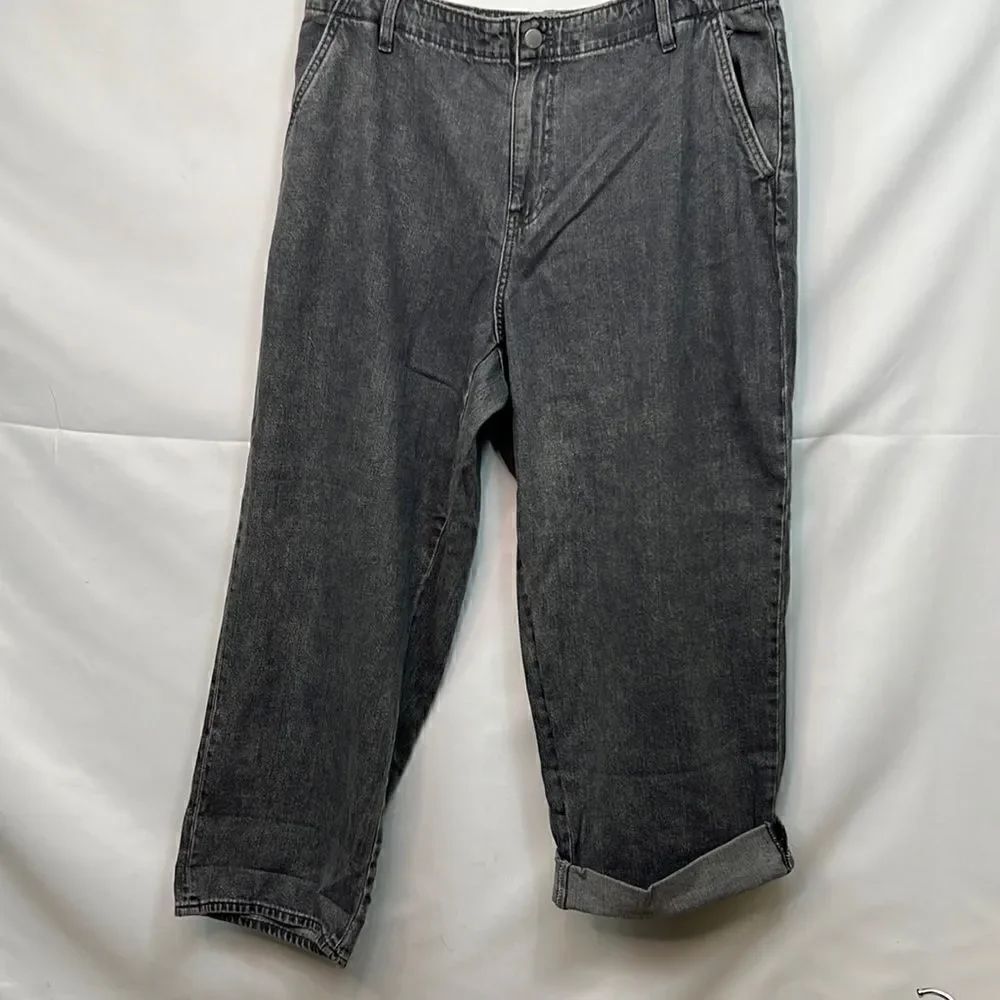 Universal Thread non-stretch Gray relaxed straight jeans size 18w NWT